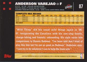 2007-08 Topps #87 Anderson Varejao Back
