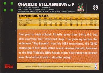 2007-08 Topps #89 Charlie Villanueva Back