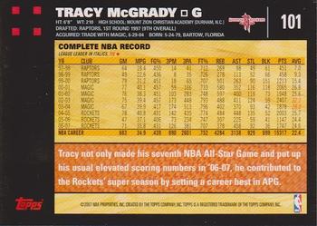2007-08 Topps #101 Tracy McGrady Back