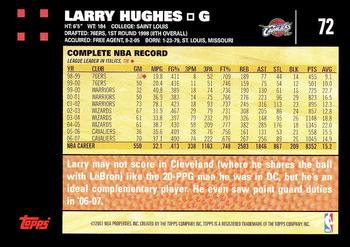 2007-08 Topps #72 Larry Hughes Back