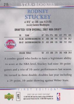2007-08 Upper Deck First Edition #215 Rodney Stuckey Back