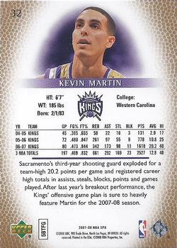 2007-08 SP Authentic #32 Kevin Martin Back