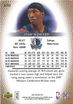2007-08 SP Authentic #100 Josh Howard Back