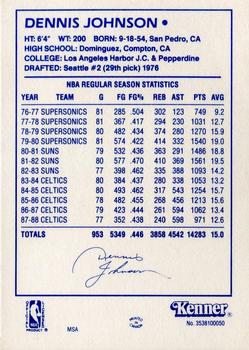 1988 Kenner Starting Lineup Cards #3538100050 Dennis Johnson Back