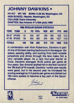 1988 Kenner Starting Lineup Cards #3538116040 Johnny Dawkins Back