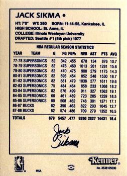 1988 Kenner Starting Lineup Cards #3538105030 Jack Sikma Back