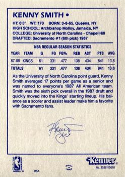 1988 Kenner Starting Lineup Cards #3538115010 Kenny Smith Back