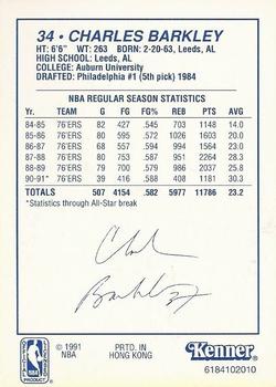 1991 Kenner Starting Lineup Cards #6184102010 Charles Barkley Back