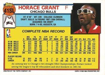 1993 Kenner/Topps Starting Lineup Cards #41SL Horace Grant Back