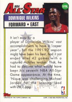 1993 Kenner/Topps Starting Lineup Cards #57SL Dominique Wilkins Back