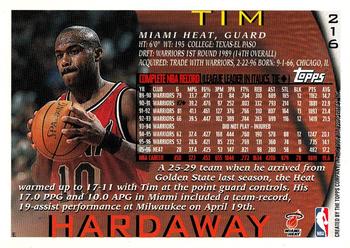 1997 Kenner/Topps/Upper Deck Starting Lineup Cards #216 Tim Hardaway Back