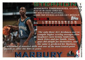 1997 Kenner/Topps/Upper Deck Starting Lineup Cards #177 Stephon Marbury Back