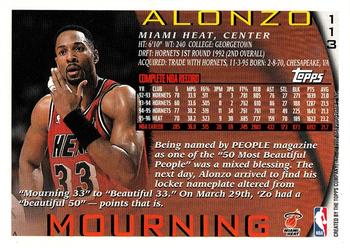 1997 Kenner/Topps/Upper Deck Starting Lineup Cards #113 Alonzo Mourning Back