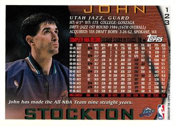 1997 Kenner/Topps/Upper Deck Starting Lineup Cards #123 John Stockton Back