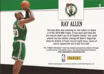 2011-12 Hoops - A Night to Remember #9 Ray Allen Back