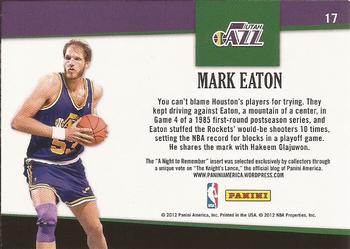 2011-12 Hoops - A Night to Remember #17 Mark Eaton Back