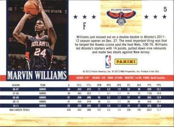 2011-12 Hoops - Artist's Proofs #5 Marvin Williams Back