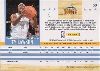 2011-12 Hoops - Autographs #50 Ty Lawson Back