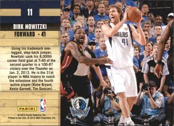2011-12 Hoops - Courtside #11 Dirk Nowitzki Back