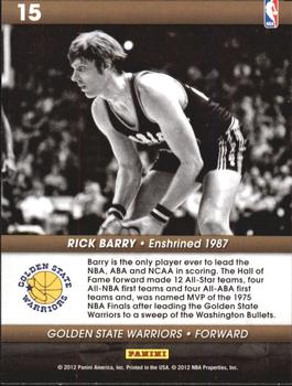 2011-12 Hoops - Hall of Fame Heroes #15 Rick Barry Back