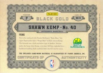 2011-12 Panini Gold Standard - Black Gold Threads Prime #BG-6 Shawn Kemp Back