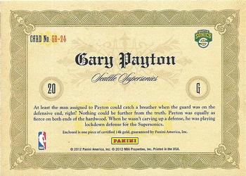 2011-12 Panini Gold Standard - Gold Rush #GR-24 Gary Payton Back