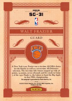 2011-12 Panini Gold Standard - Signs of Gold #SG-31 Walt Frazier Back