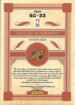 2011-12 Panini Gold Standard - Signs of Gold #SG-33 Detlef Schrempf Back