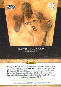 2011-12 Panini Limited - 2011 Draft Pick Redemptions Autographs #14 Kawhi Leonard Back