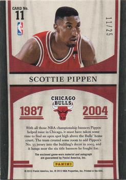 2011-12 Panini Limited - Retired Numbers Materials Signatures #11 Scottie Pippen Back