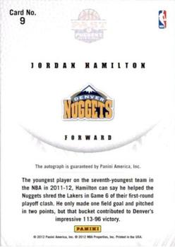 2011-12 Panini Past & Present - 2011 Draft Pick Redemptions Autographs #9 Jordan Hamilton Back