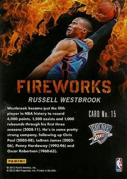 2011-12 Panini Past & Present - Fireworks #15 Russell Westbrook Back