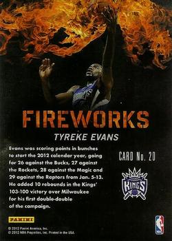 2011-12 Panini Past & Present - Fireworks #20 Tyreke Evans Back