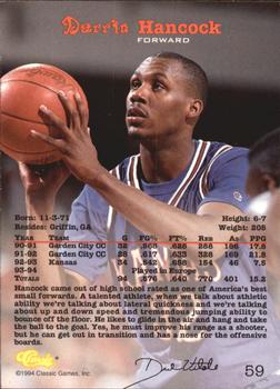 1994 Classic Draft - Gold #59 Darrin Hancock Back
