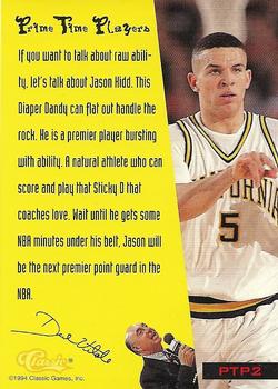 1994 Classic Draft - Vitale's PTPers #PTP2 Jason Kidd Back