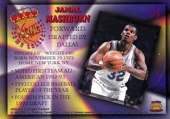1994 Pacific Prisms #31 Jamal Mashburn Back