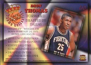 1994 Pacific Prisms #60 Deon Thomas Back