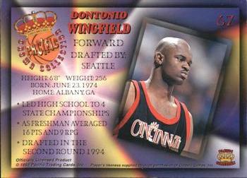 1994 Pacific Prisms #67 Dontonio Wingfield Back