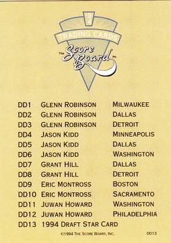 1994 Score Board Draft Day #DD13 Jason Kidd Back