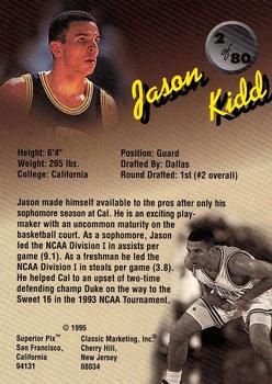 1995 Classic Superior Pix #2 Jason Kidd Back
