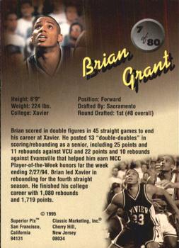 1995 Classic Superior Pix #7 Brian Grant Back