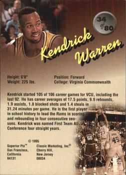 1995 Classic Superior Pix #34 Kendrick Warren Back