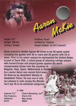 1995 Classic Superior Pix - Autographs #NNO Aaron McKie Back