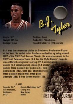 1995 Classic Superior Pix - Autographs #NNO B.J. Tyler Back