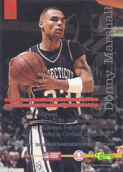 1995 Classic Visions #37 Donny Marshall Back