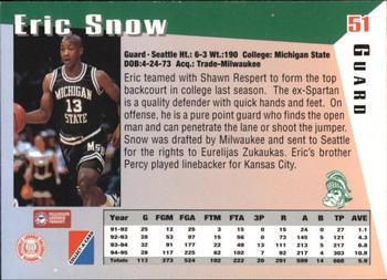 1995 Collect-A-Card #51 Eric Snow Back