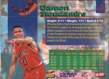 1995 Signature Rookies Draft Day - Show Stoppers #D4 Damon Stoudamire Back