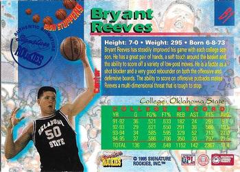1995 Signature Rookies Draft Day - Show Stoppers Signatures #B1 Bryant Reeves Back