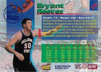 1995 Signature Rookies Draft Day - Show Stoppers Signatures #B5 Bryant Reeves Back