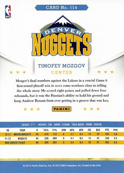 2012-13 Hoops #114 Timofey Mozgov Back
